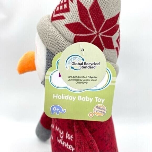 My 1st Winter Owl Plush Baby Rattle Toy New - Picture 5 of 8